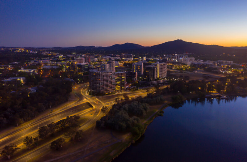 Canberra just before sunrise.