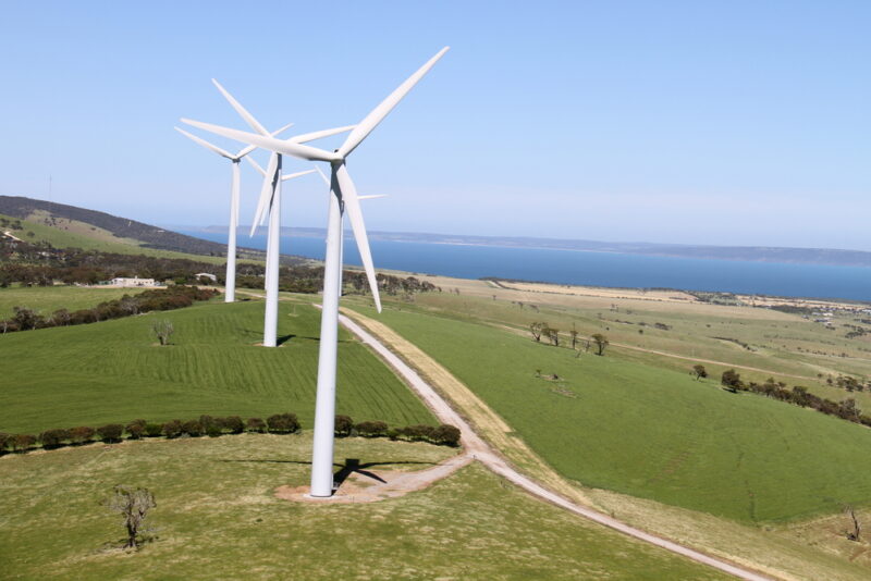 Wind turbines in SA.