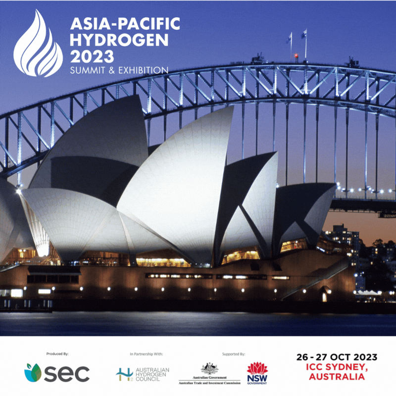 Asia - Pacific Hydrogen 2023 Summit & Exhibition brochure. Image courtesy of APAC 2023